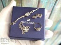 Νέο σετ SWAROVSKI - κολιέ, σκουλαρίκια, δαχτυλίδι και βραχιόλι -