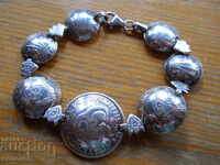 Brățară veche cu monede de argint