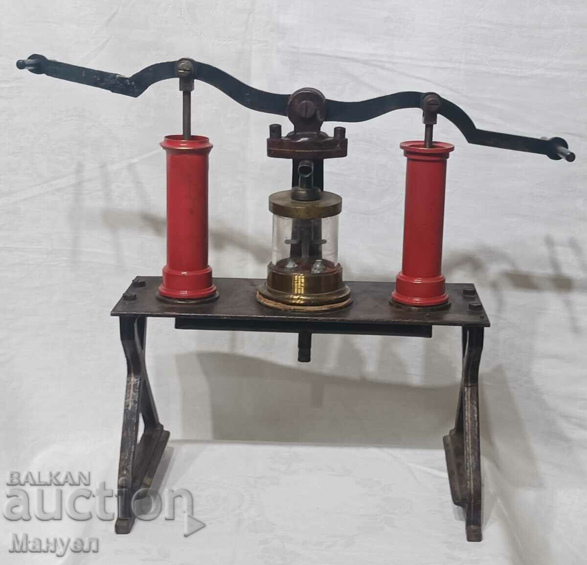 Old technical model of a fire pump..