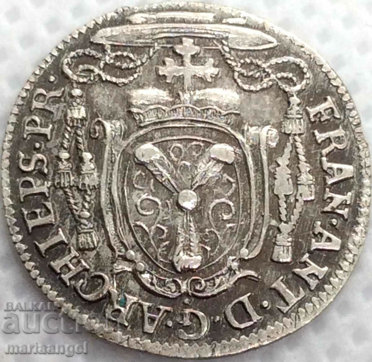 2 кройцера 1712 Австрия 1/2 батцен Залцбург 1,14г сребро