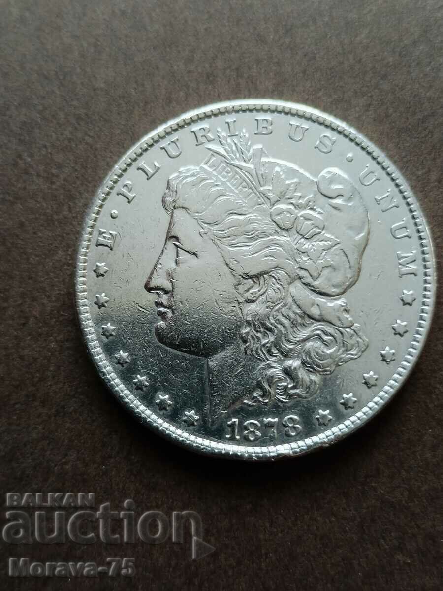 1 Морган долар 1878 сребро