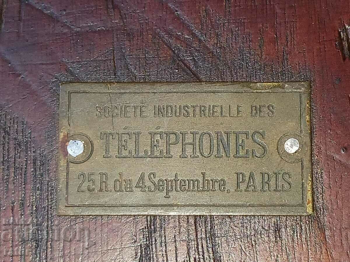 100 year old French wooden wall telephone. RARE - 5 100 year old French wooden wall telephone. RARE - 5
