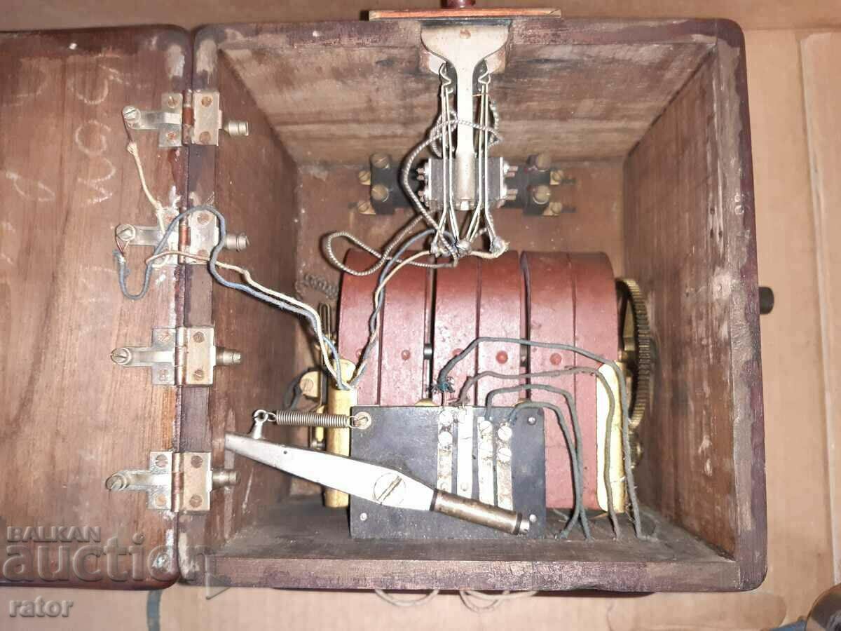 100 year old French wooden wall telephone. RARE - 6 100 year old French wooden wall telephone. RARE - 6