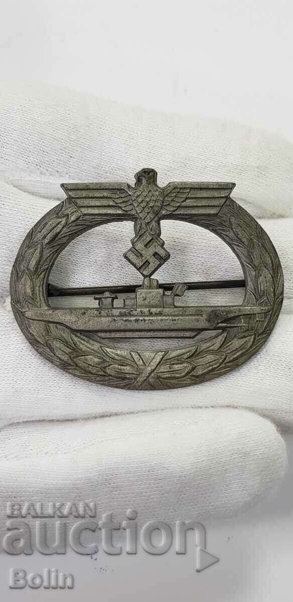 Very Rare WWII German Submarine Badge 1939-1945.