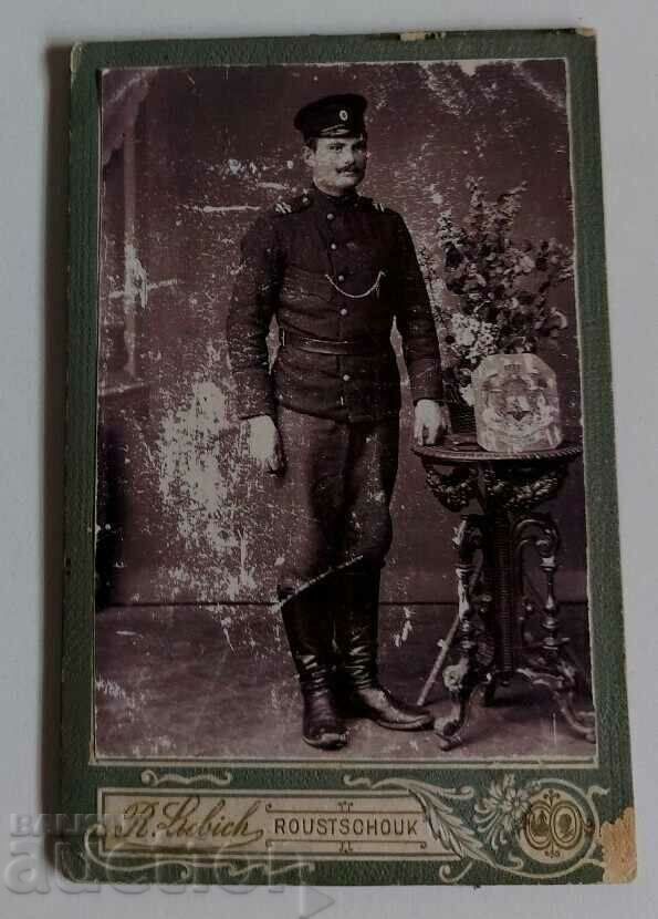 BEGINNING 20TH CENTURY MILITARY OLD MILITARY PHOTO CARDBOARD RUSSE