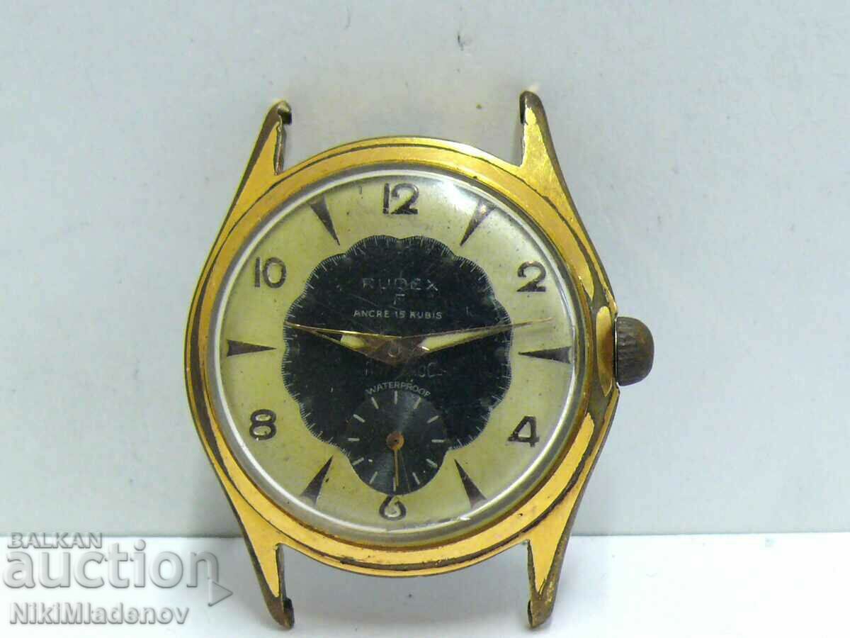 Швейцарски RUDEX Позлатен Мъжки ръчен часовник, неработещ