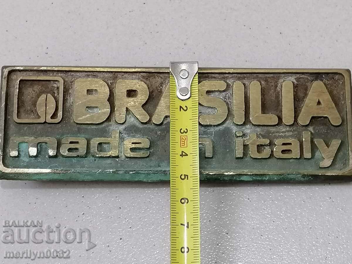 Auction  Old bronze plaque, plate