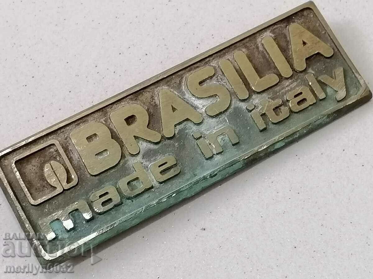 Delivery of Old bronze plaque, plate