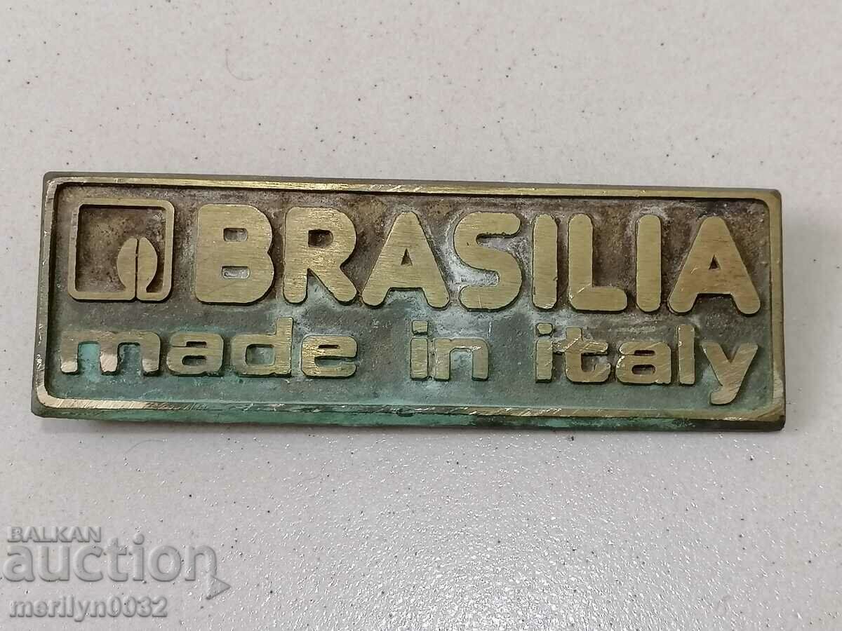 Old bronze plaque, plate