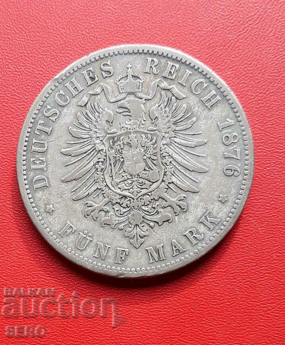 Germany-Prussia-5 Marks 1876 In-Hanover