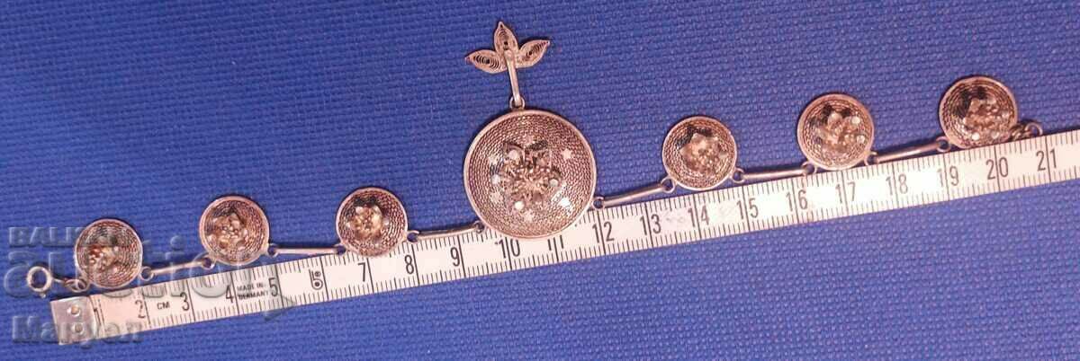 Old silver and beautiful bracelet - filigree. - 6