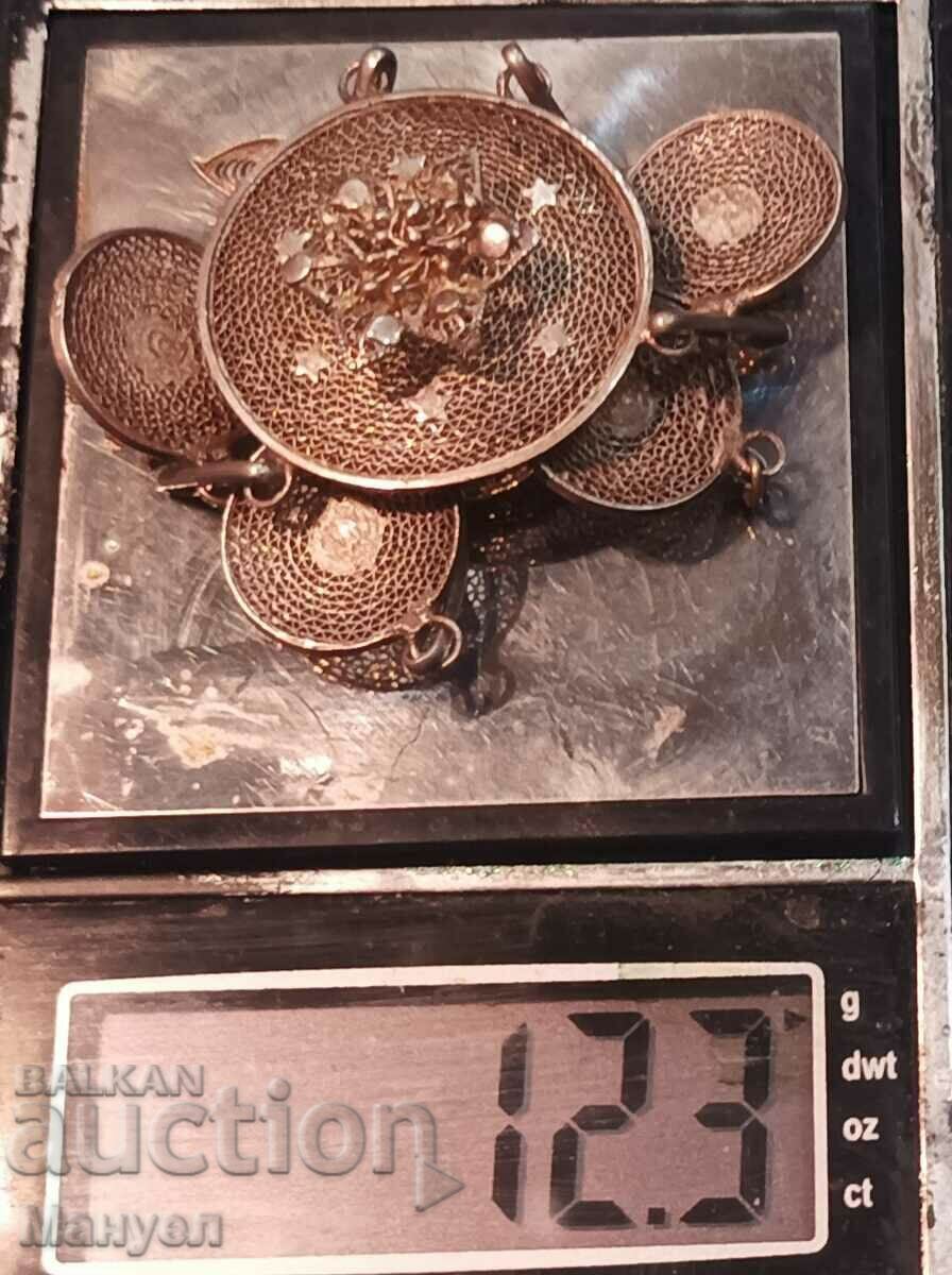 Old silver and beautiful bracelet - filigree. - 7