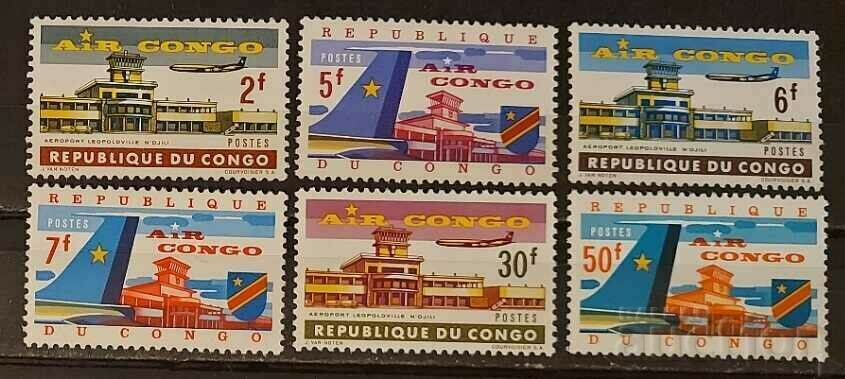 Congo, DR. 1963 Clădiri/Avioane MNH