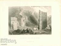 1837 - ENGRAVING - THE WALLS OF ANTIOCH - ORIGINAL