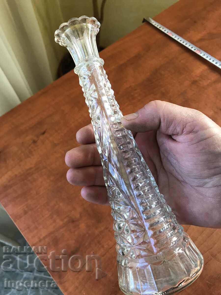 THICK-WALLED RELIEF GLASS VASE FROM SOCA with price 17.00 BGN | € 8.69