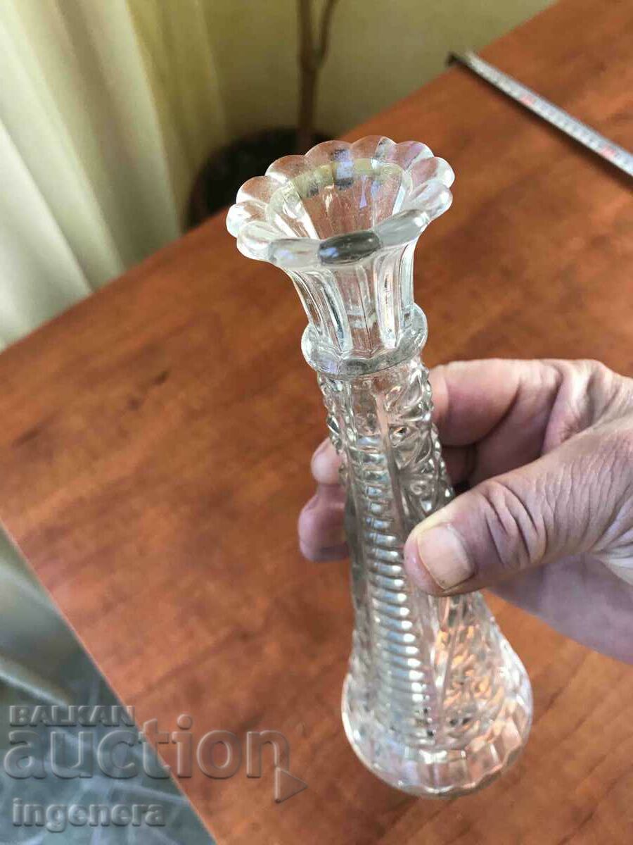 THICK-WALLED RELIEF GLASS VASE FROM SOCA - 6