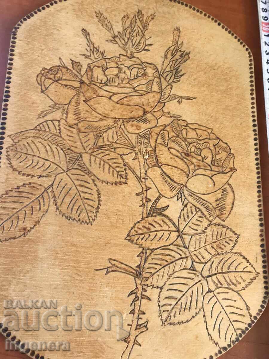 PANEL WOOD PYROGRAPH FOR WALL ROSES with price 12.00 BGN | € 6.14