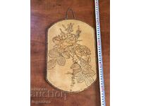 PANEL WOOD PYROGRAPH FOR WALL ROSES