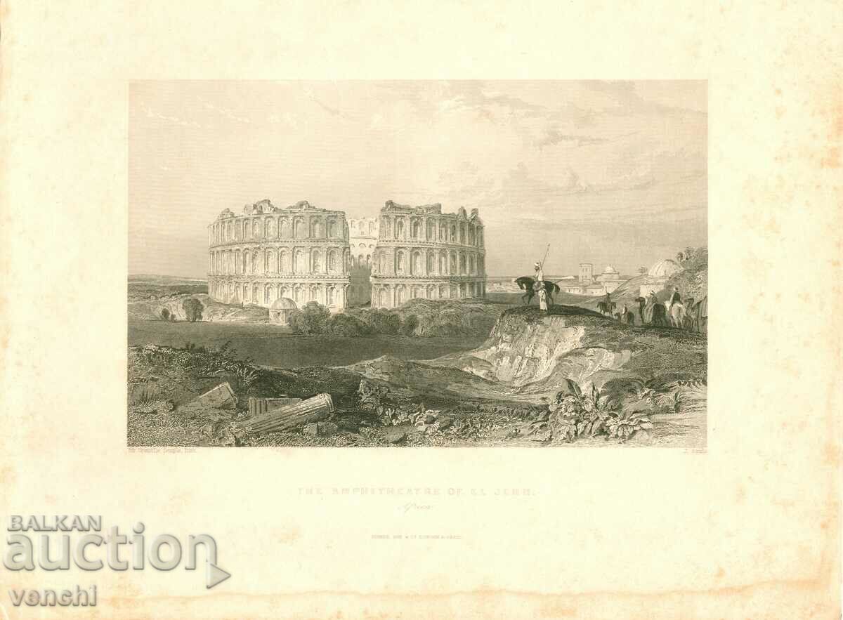1837 -  АМФИТЕАТЪРА В ЕЛ ДЖЕМ, АФРИКА - ОРИГИНАЛ