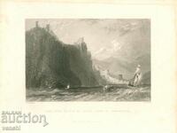 1837 - THE WALLS OF ALAYA, KARAMANIA - ORIGINAL
