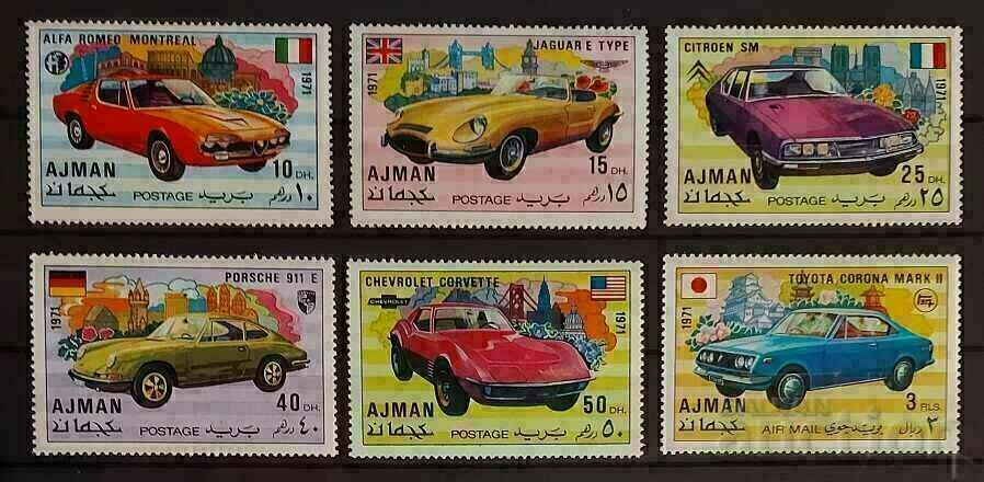 Ajman 1971 Mașini/Clădiri/Drapele MNH