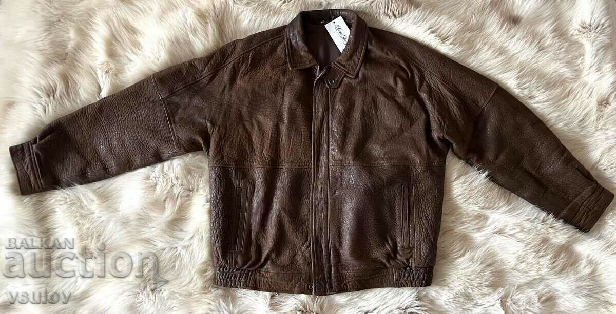 Leather jacket with buffalo leather texture