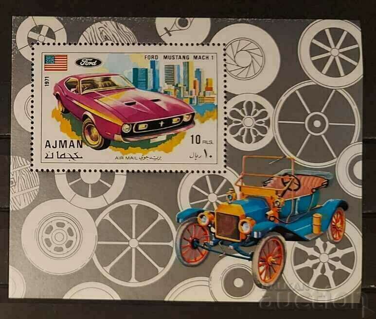 Ажман 1971 Автомобили/Сгради/Флагове Блок MNH