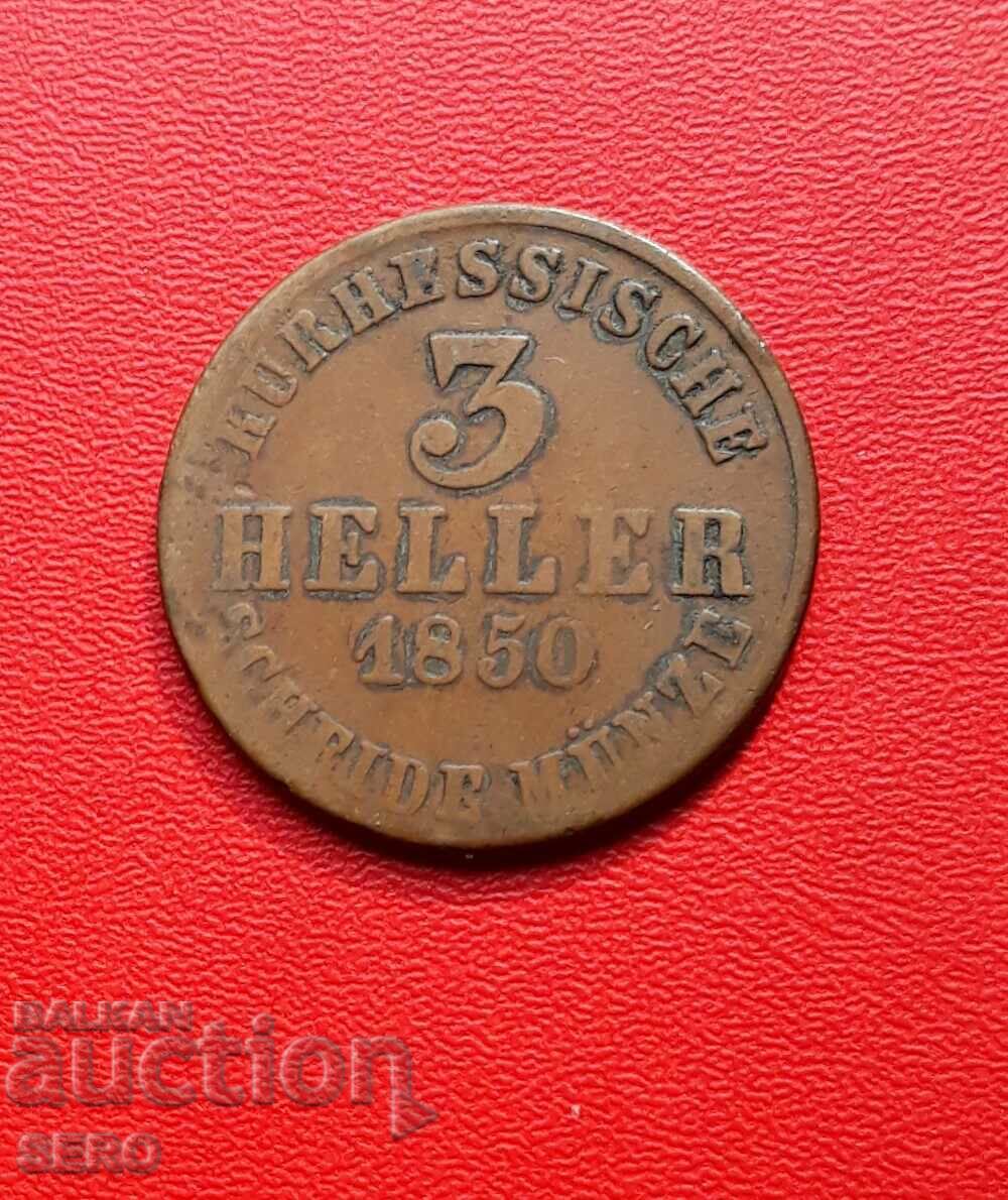 Germania-Hesse-Kassel-3 Heller 1850