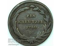 1 Kreuzer 1780 Αυστρία Δ - Βιέννη Μαρία Θηρεσία (1740-1780)