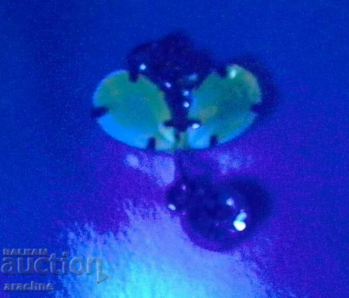 Bohemia Gold Plated Silver Locket with Uranium Glass - 5 Bohemia Gold Plated Silver Locket with Uranium Glass - 5