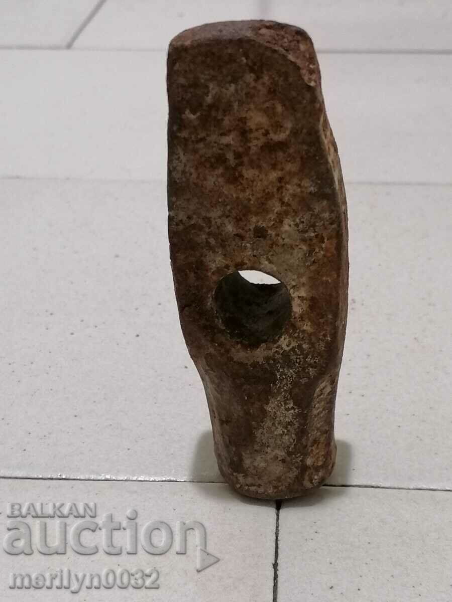 Very old stone hammer over 100 years old, wrought iron - 6 Very old stone hammer over 100 years old, wrought iron - 6