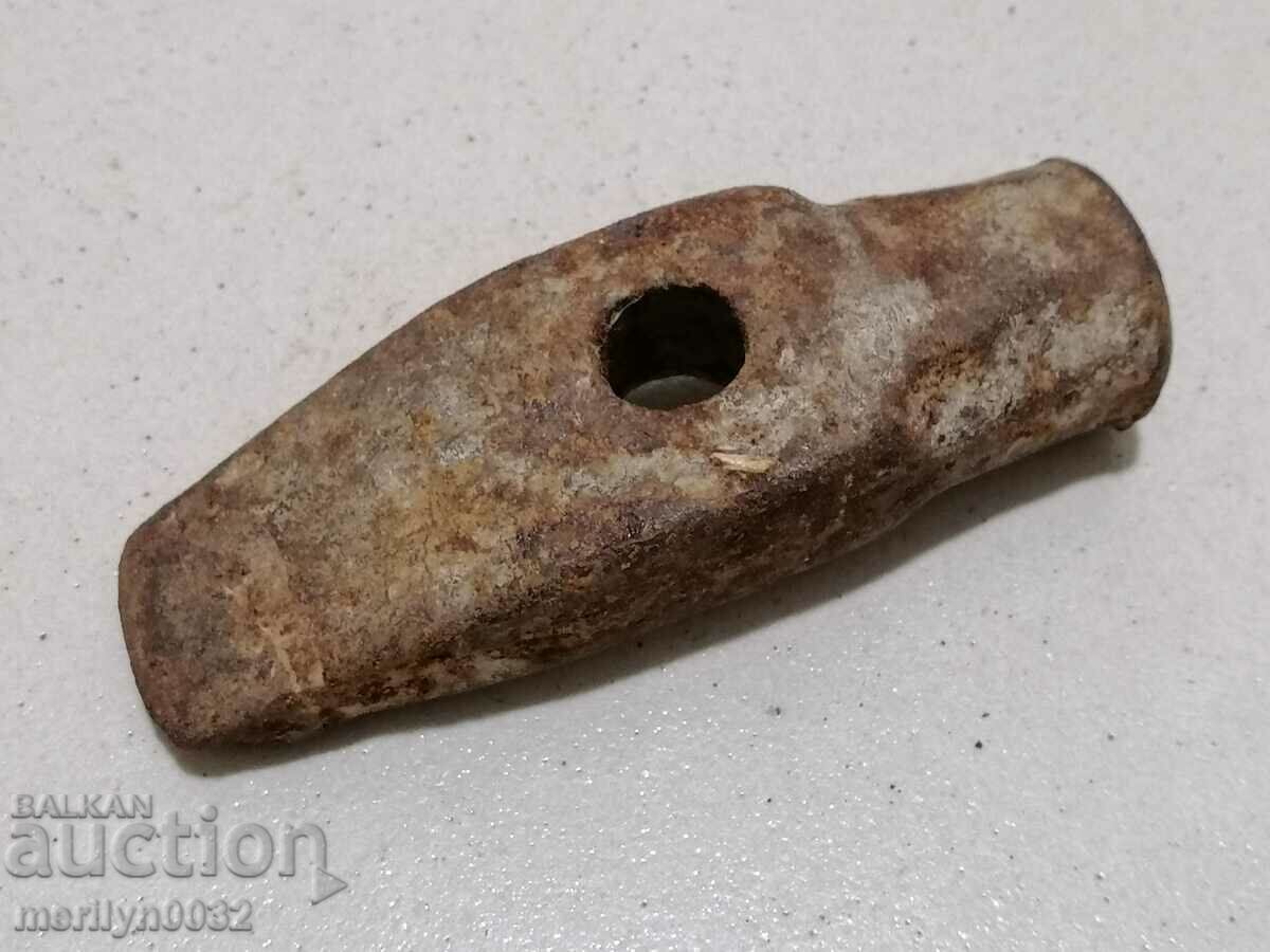 Very old stone hammer over 100 years old, wrought iron - 7 Very old stone hammer over 100 years old, wrought iron - 7