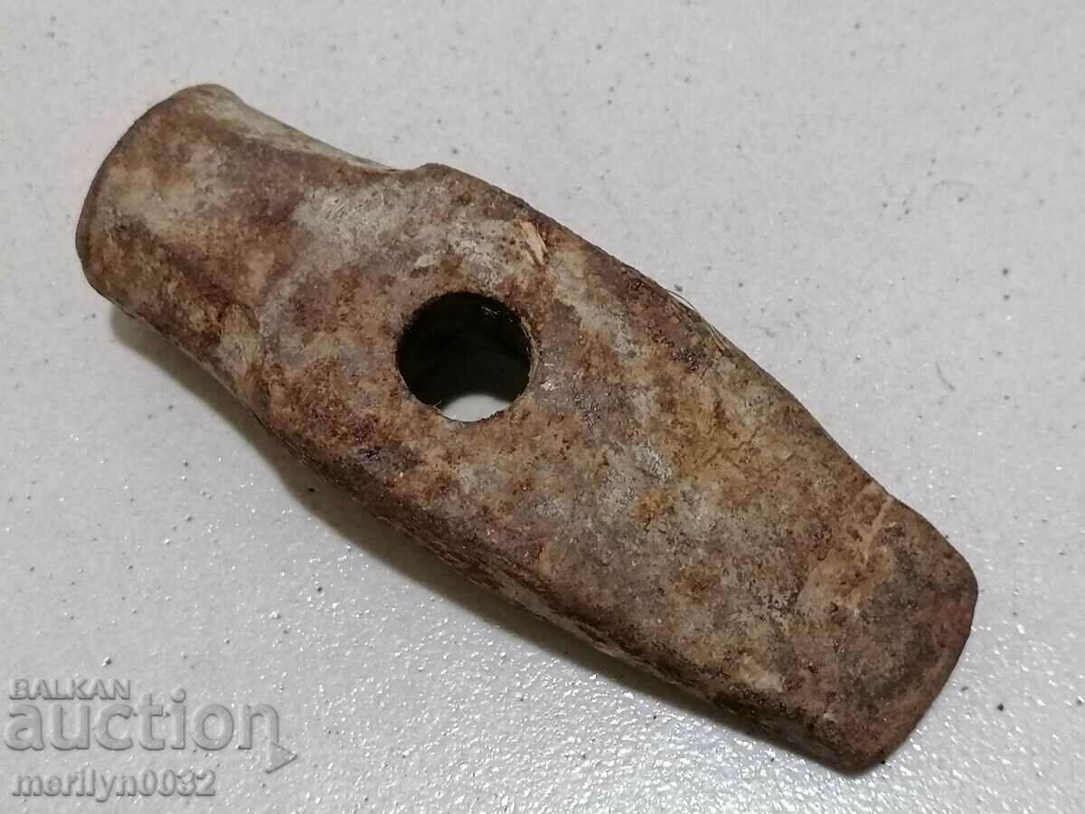 Ciocan de piatra foarte vechi de peste 100 de ani, fier forjat