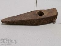 Very old wrought iron chipped stone hammer