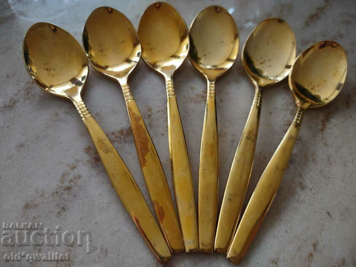 Delivery of 12 pieces of gold-plated dessert SPOONS and FORKS