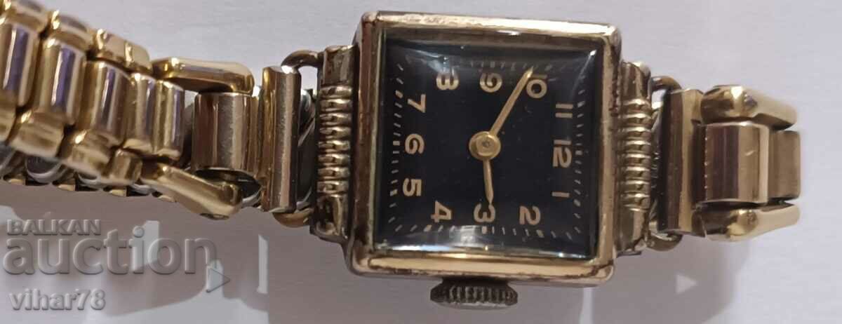 Auction German gold plated 20 micron ladies watch with box and guarantees Auction German gold plated 20 micron ladies watch with box and guarantees