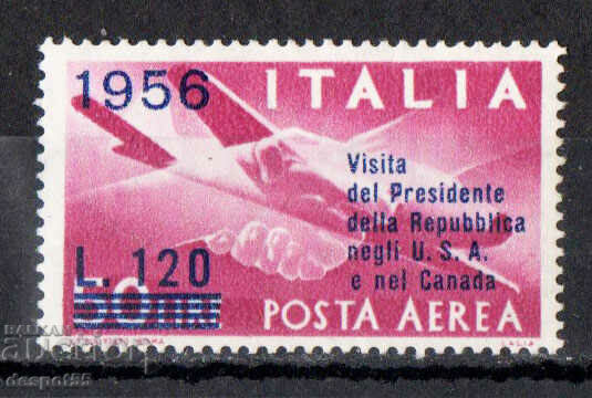 1956. Италия. Посещение на президента в САЩ и Канада, надп.