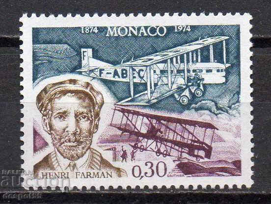 1974. Monaco. Henry Farman, pioneer of flying.