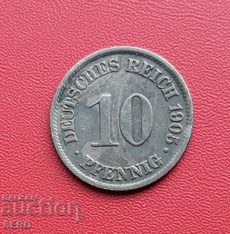 Германия-10 пфенига 1905 А-Берлин