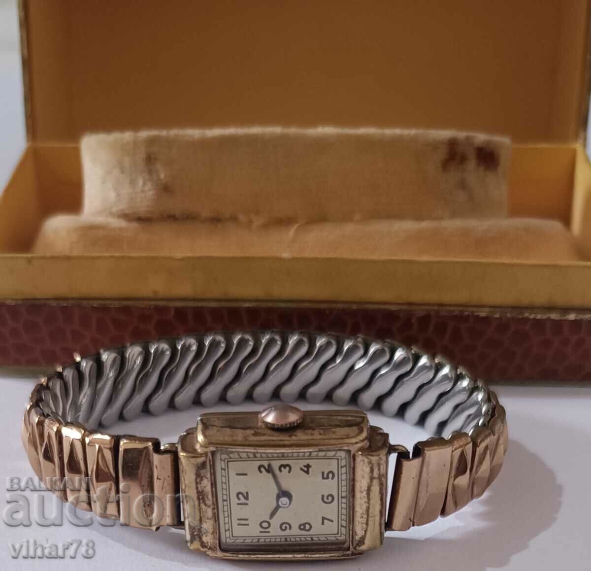 German gold plated 20 micron ladies watch with box and guarantees with price 140.00 BGN | € 71.58