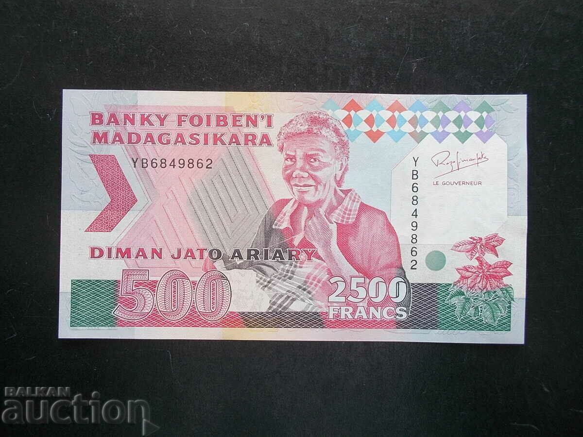 MADAGASCAR, 500 Ariary/2500 Francs, 1993, UNC