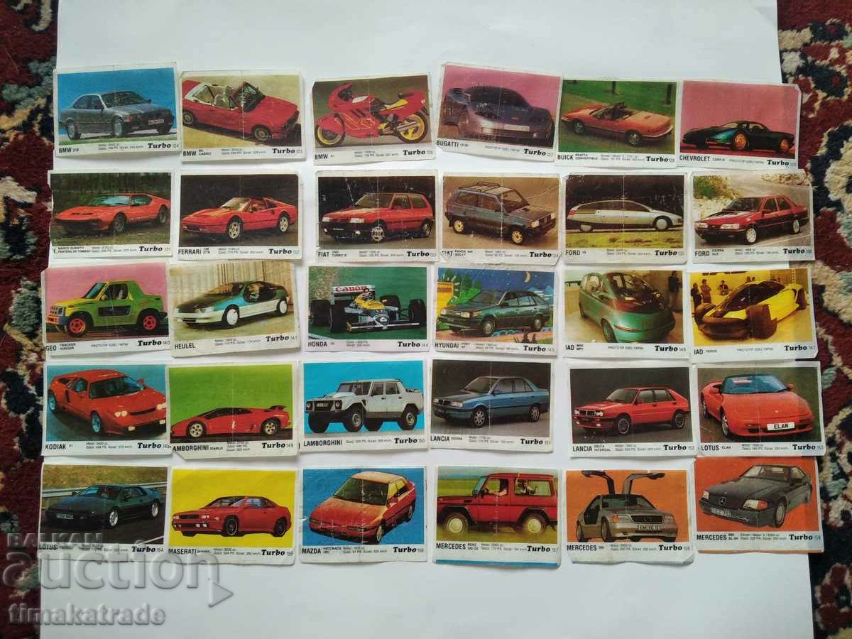 Lot of images of Turbo series gum from number 121 to 190