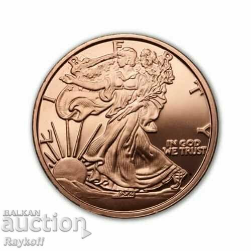Copper coin 1 unitia - Walking Liberty