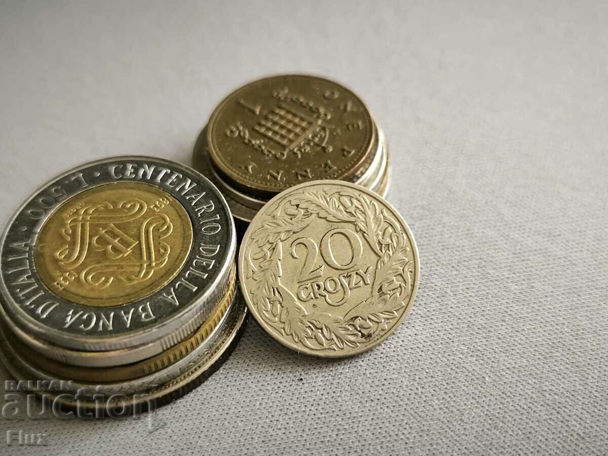 Монета - Полша - 20 гроша | 1923г.
