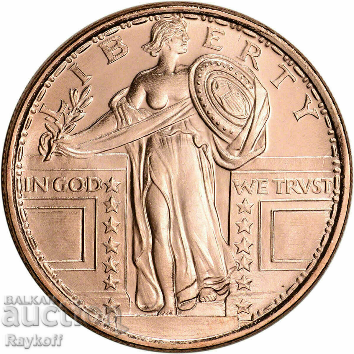 1 унция мед - Golden State Mint Standing Liberty