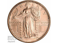 1 oz Golden State Mint Standing Liberty 999 Fine Copper Roun