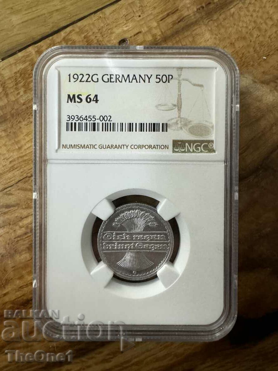 50 pfenning Germania ms 64 1922