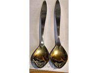 Silver spoons USSR markings gilding perfect!
