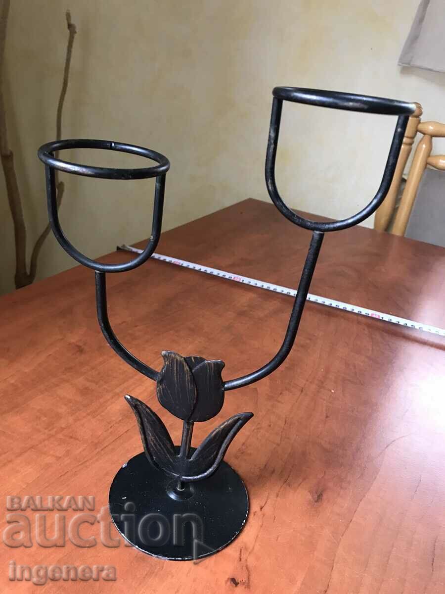 CANDLE STAND IKEBANA METAL NEST ORNAMENTS FORGED FIGURE
