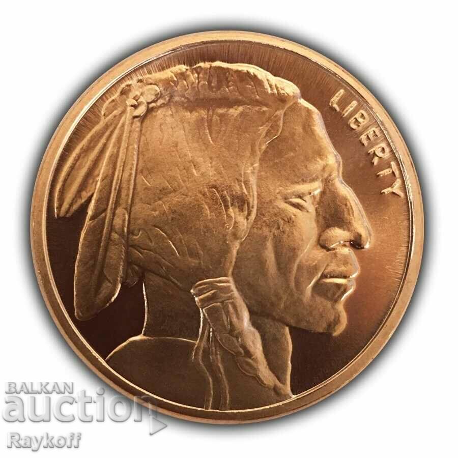 Copper coin 1 unit - Buffalo Nickel